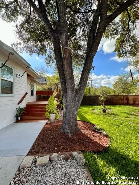 view of yard featuring a deck