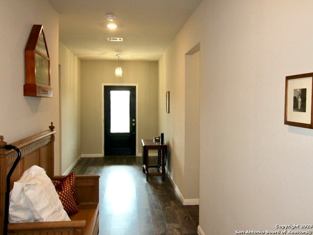 entryway featuring dark hardwood / wood-style flooring