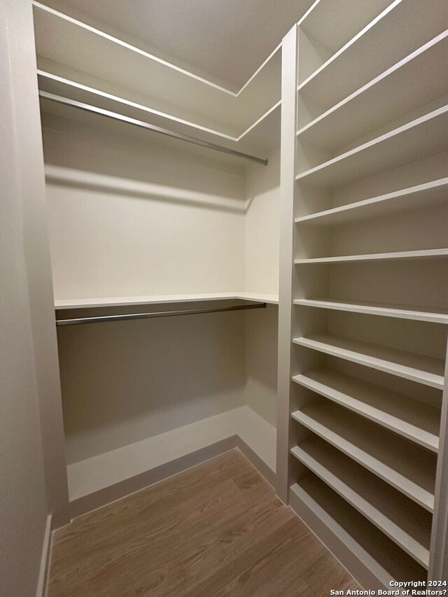 walk in closet featuring dark hardwood / wood-style flooring