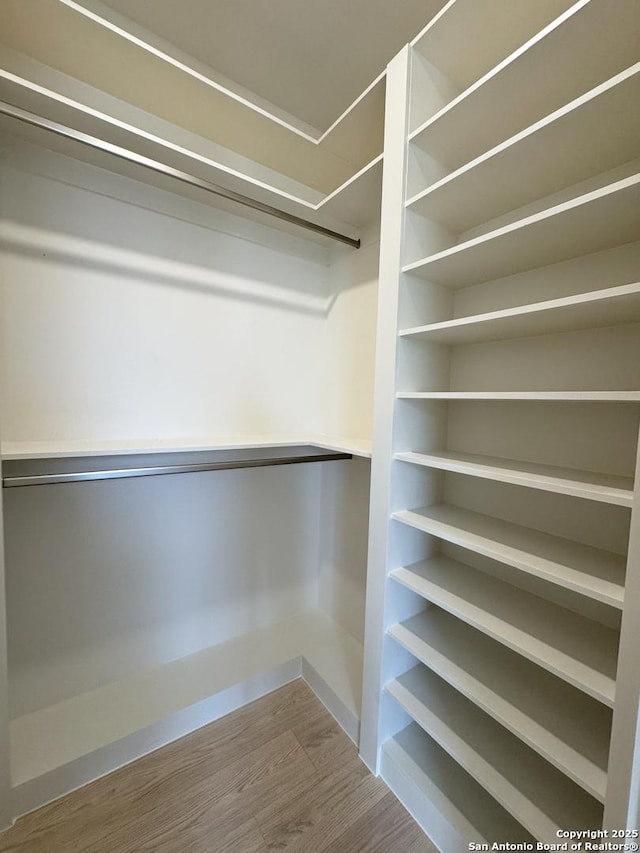 spacious closet featuring hardwood / wood-style flooring