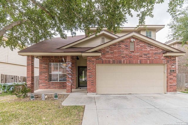 view of front of house with a garage