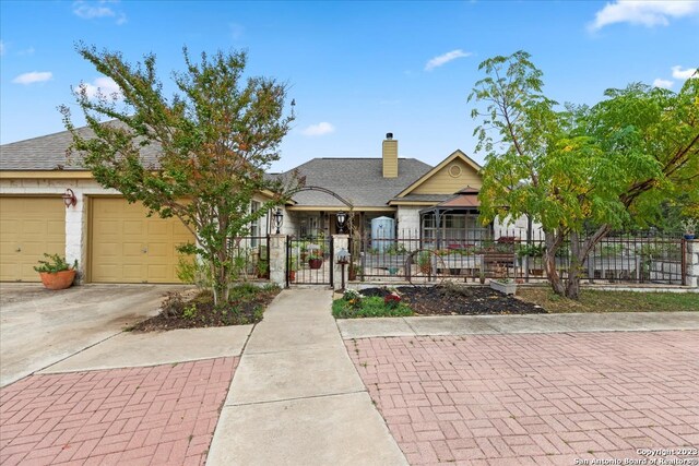 view of front of home with a garage