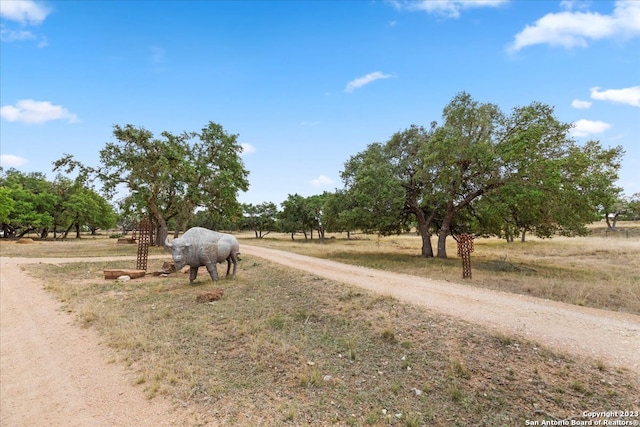 view of street with a rural view