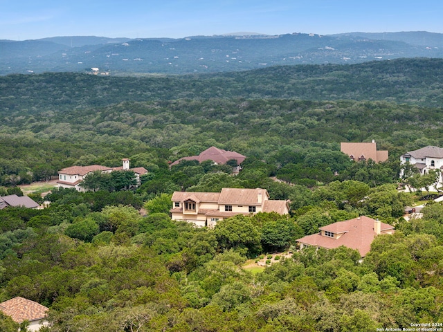 aerial view with a mountain view