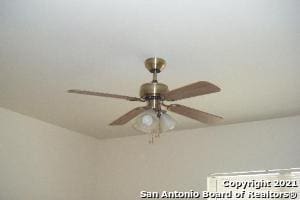 interior details with ceiling fan