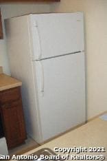 kitchen with white fridge