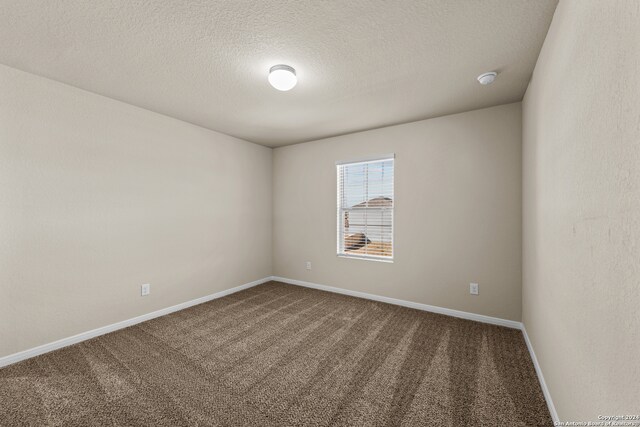 unfurnished room with carpet floors and a textured ceiling