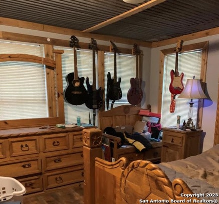 bedroom with multiple windows