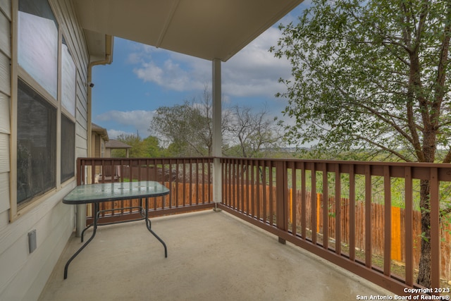 view of balcony