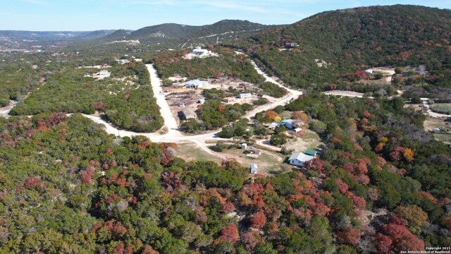 bird's eye view with a mountain view