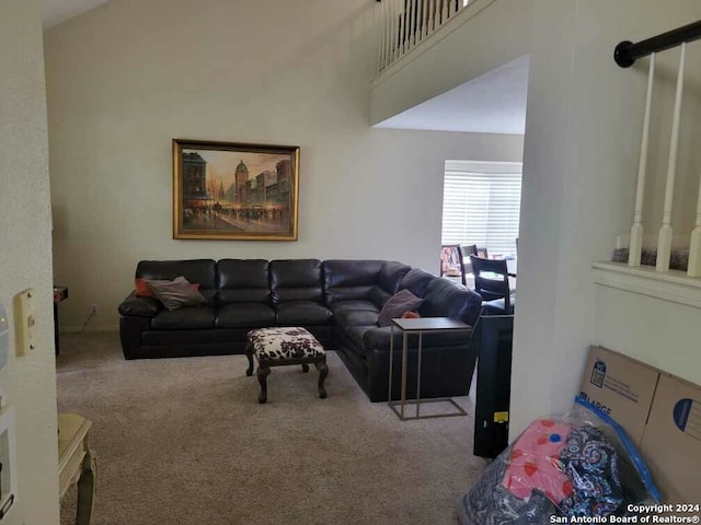 living room with carpet flooring