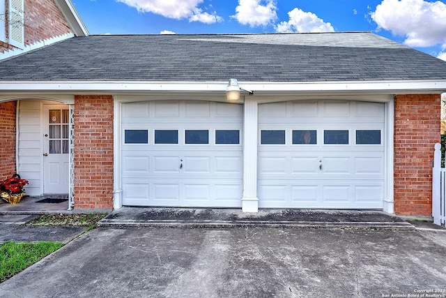 view of garage