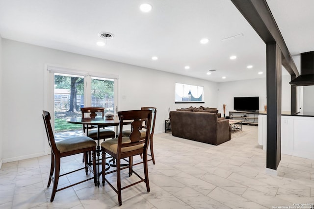 view of dining room