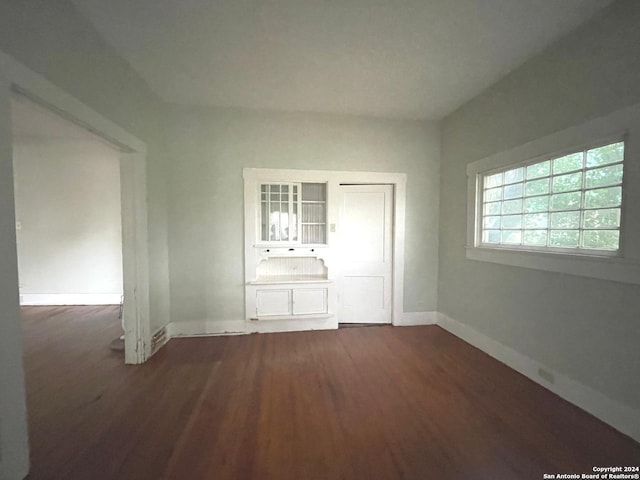 interior space featuring dark wood-type flooring