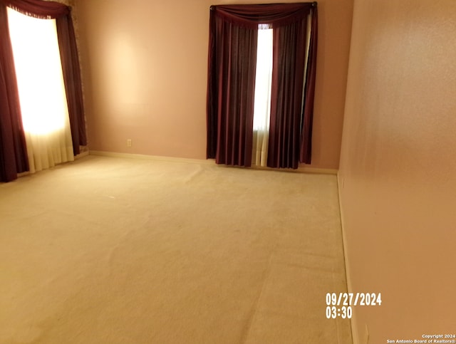 empty room featuring plenty of natural light and carpet