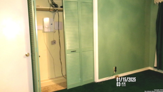 unfurnished bedroom featuring a closet