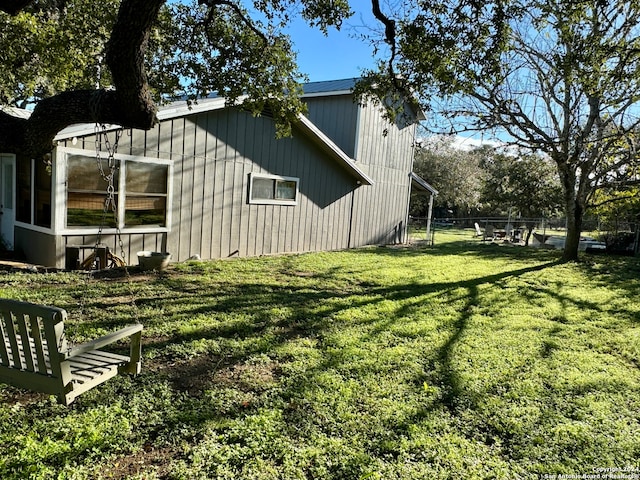 exterior space with a lawn