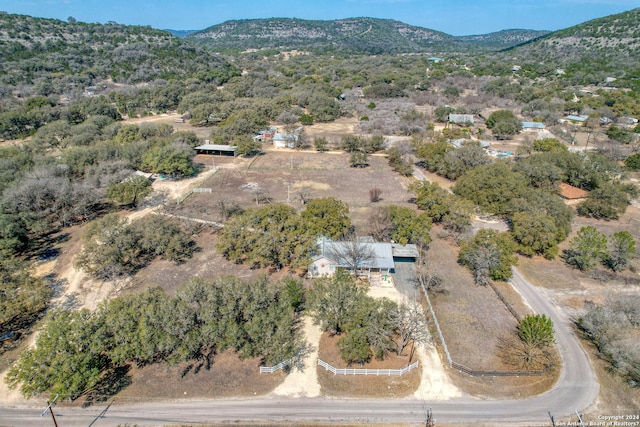 drone / aerial view with a mountain view