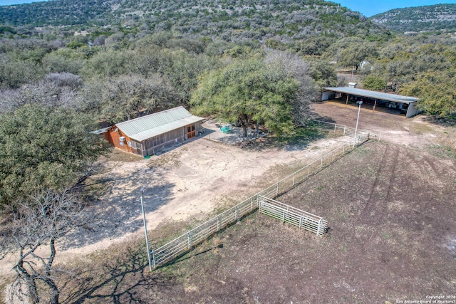 bird's eye view with a rural view