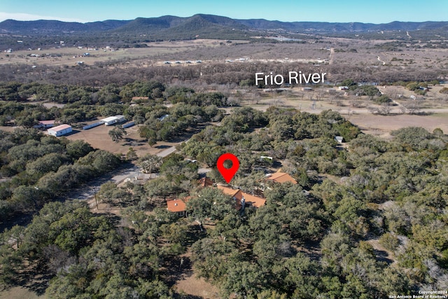 aerial view with a mountain view