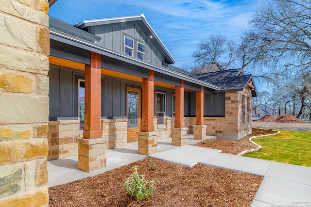 exterior space featuring covered porch