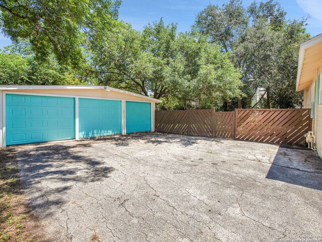 view of garage