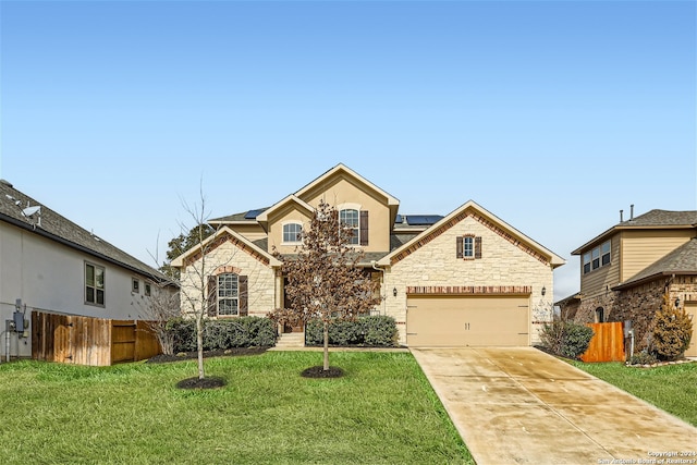 view of front of house featuring a front lawn