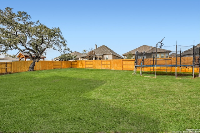 view of yard featuring a trampoline