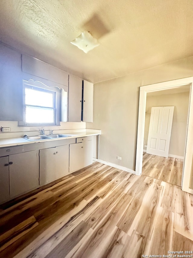 kitchen featuring light hardwood / wood-style flooring and sink