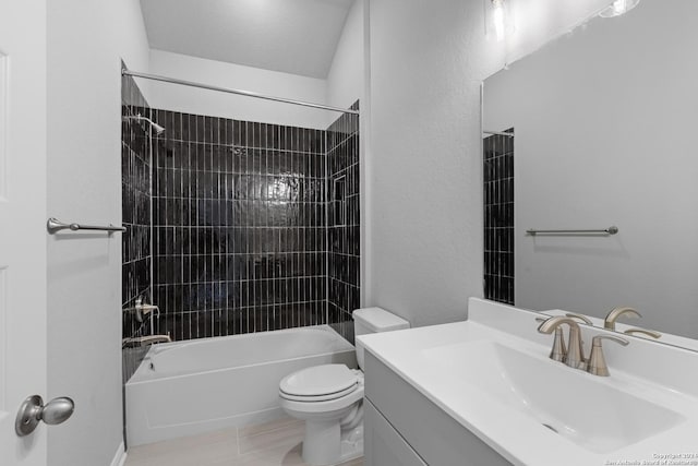 2015 Newforest Peak, New Braunfels, TX 78130 - bathroom featuring vanity, shower / bath combination, and tile patterned floors