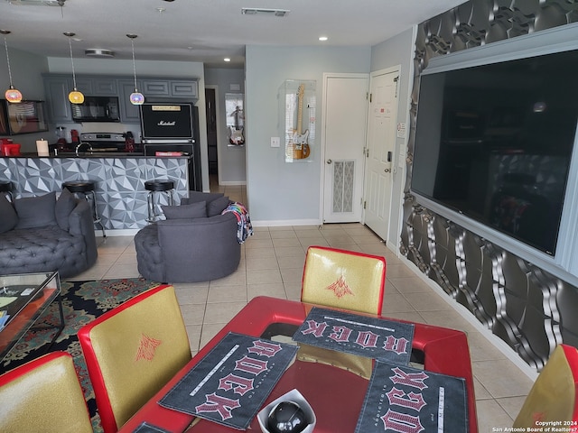 view of tiled living room