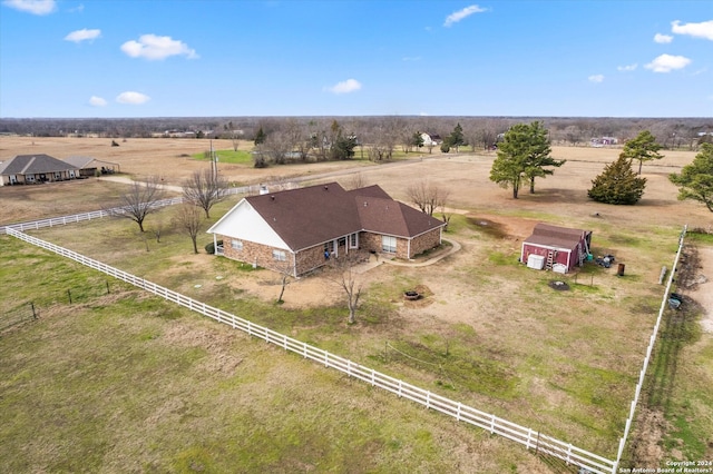 drone / aerial view with a rural view