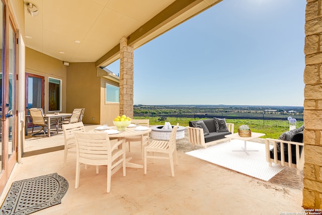 view of patio featuring an outdoor hangout area