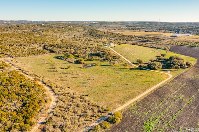 drone / aerial view with a rural view