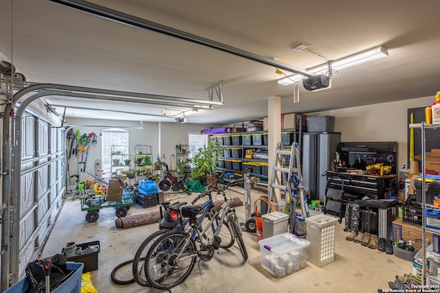 garage featuring a garage door opener