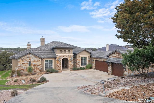 view of front facade with a garage