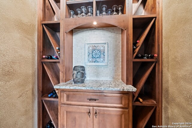 view of wine cellar