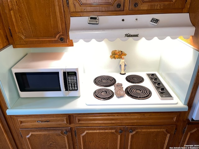 interior space with white electric cooktop