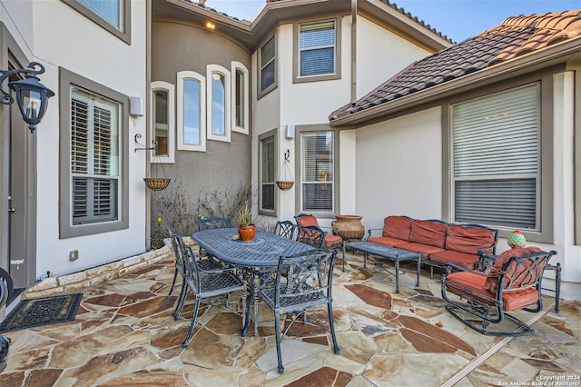 view of terrace featuring outdoor lounge area