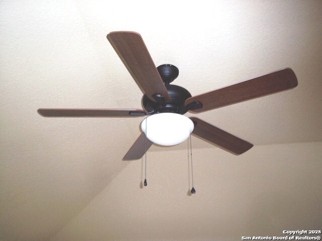 interior details with ceiling fan