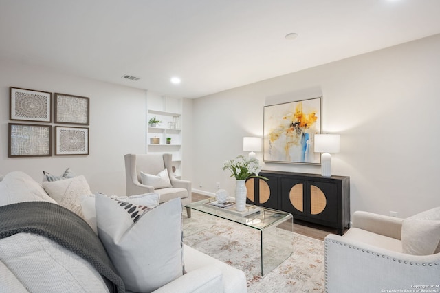 living room featuring light hardwood / wood-style flooring