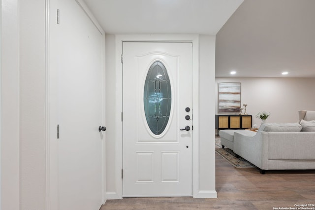 entryway featuring hardwood / wood-style floors