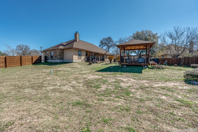 view of yard featuring a gazebo