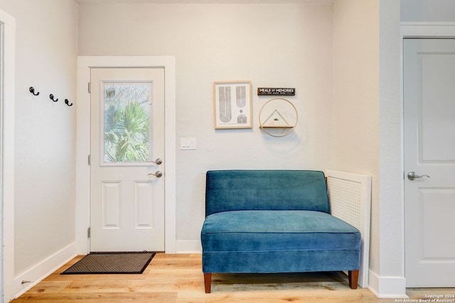 interior space with light hardwood / wood-style flooring