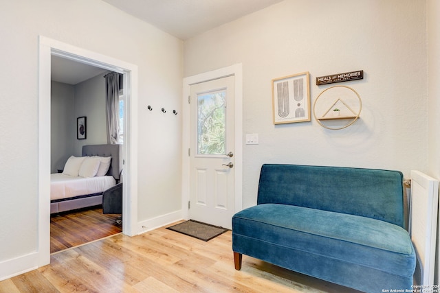 living area featuring light hardwood / wood-style floors