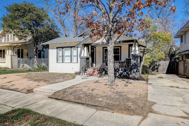 view of front facade featuring covered porch