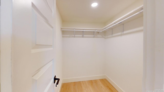 walk in closet featuring light wood-type flooring