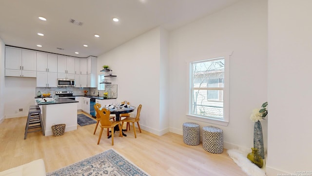 interior space featuring light hardwood / wood-style floors and a wealth of natural light