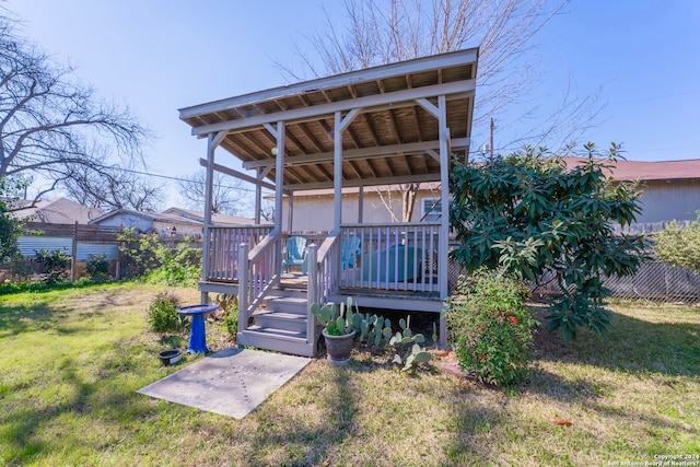 view of outdoor structure with a yard