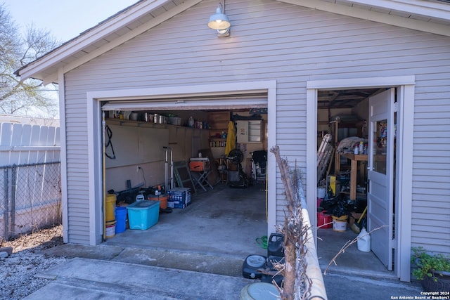 view of garage